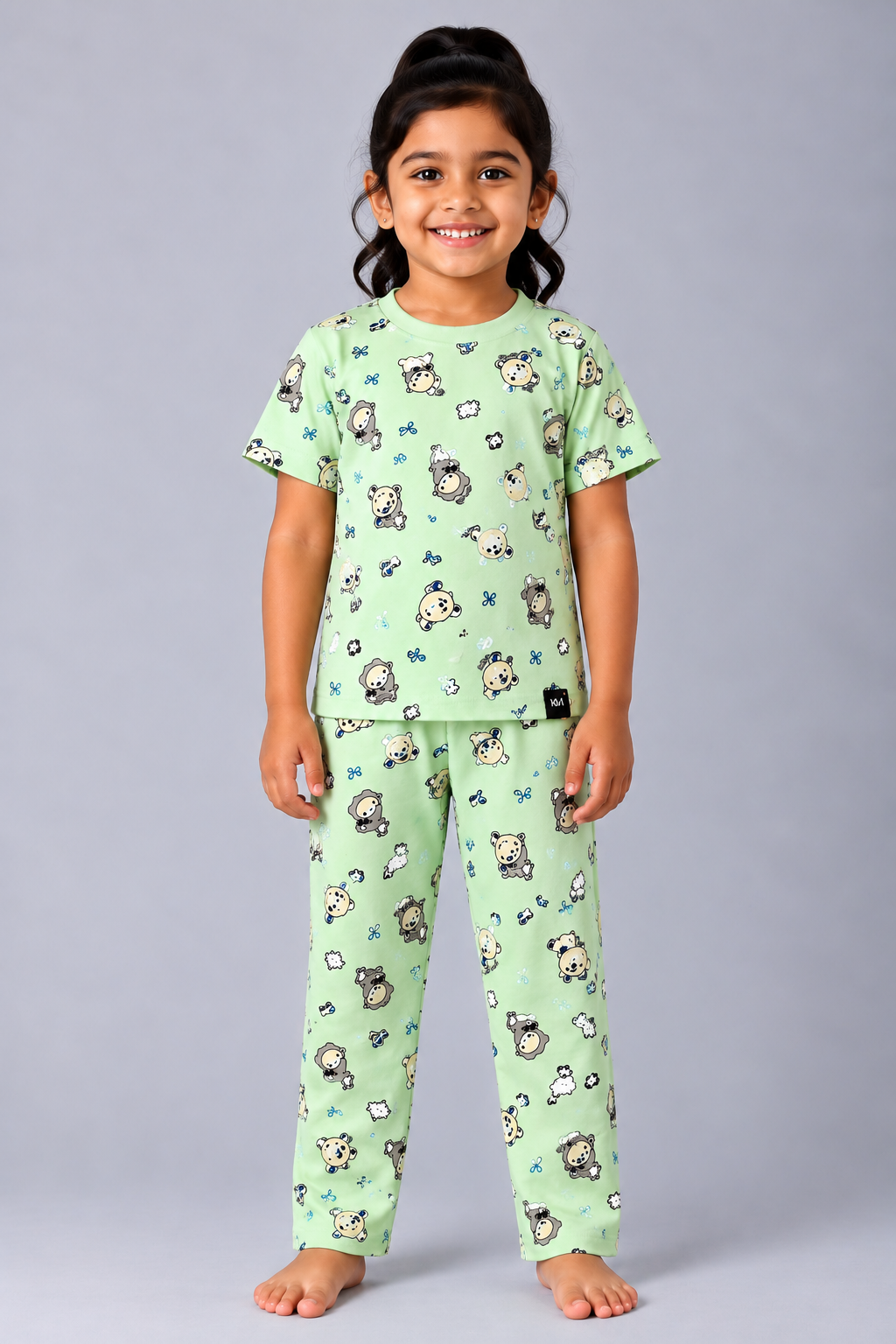 Soft Green Teddy Bear Pyjama Set (Unisex)