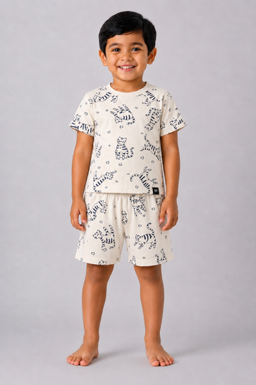 Cream Cat Coord Set (Unisex)
