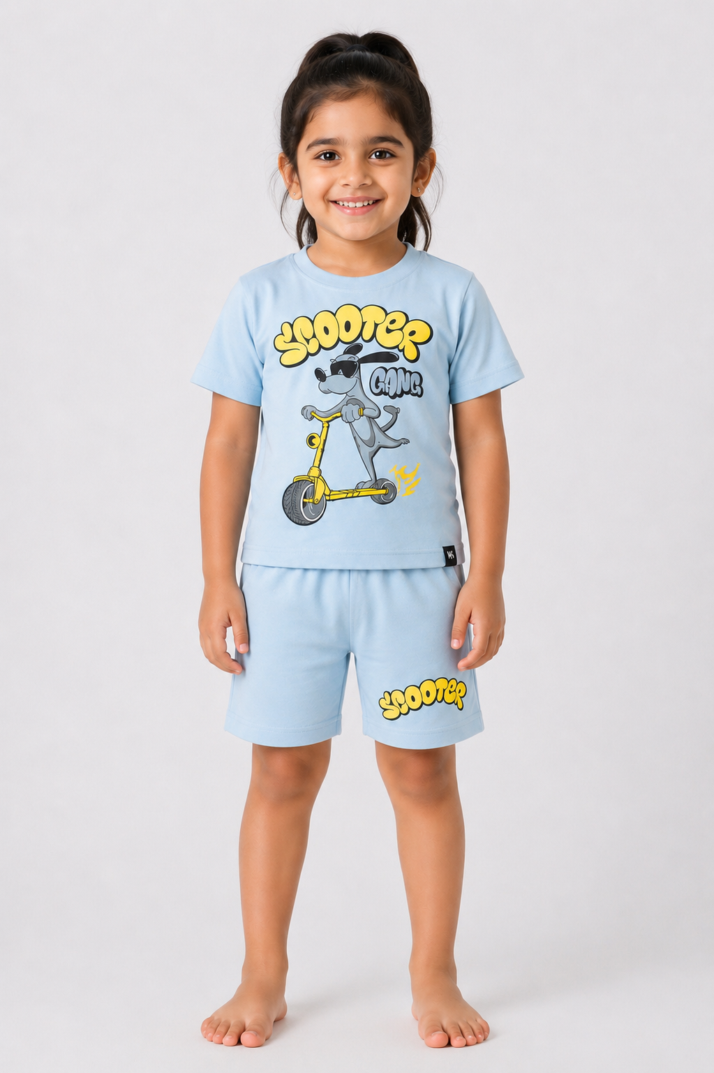 Little Blue Scooter Shorts Set (Unisex)