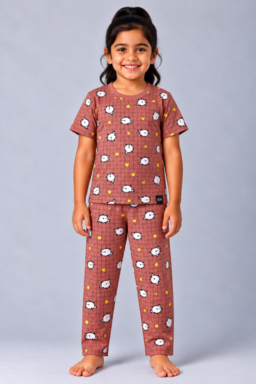Brown Sheep & Heart Pyjama Set (Unisex)