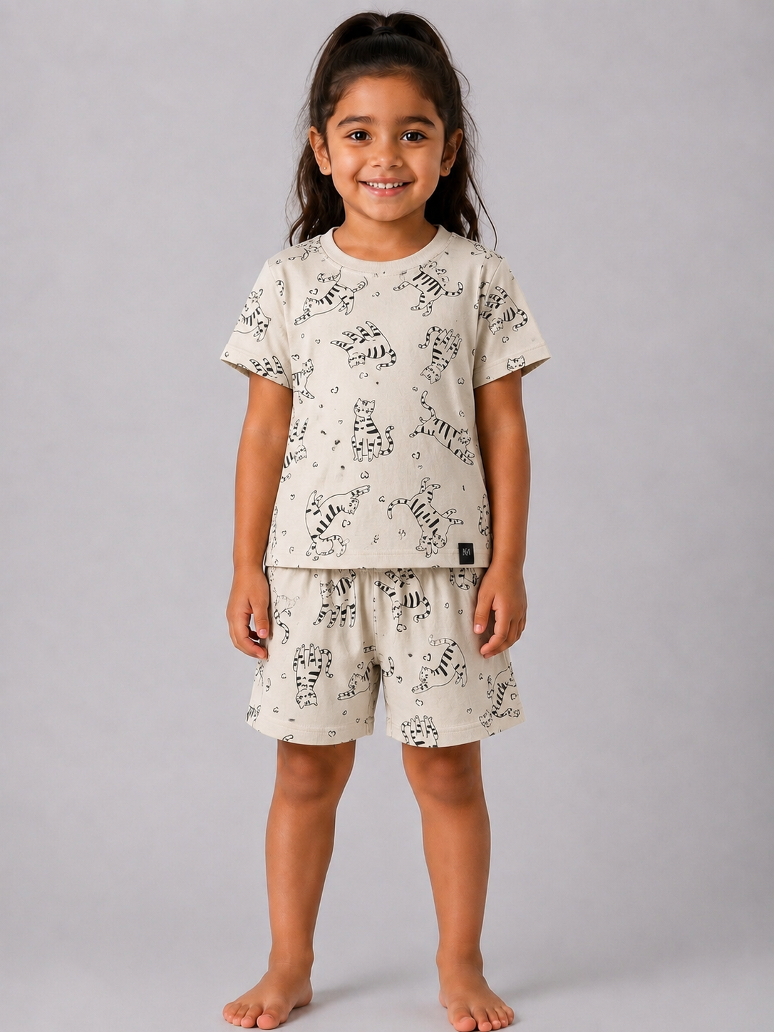 Cream Cat Coord Set (Unisex)