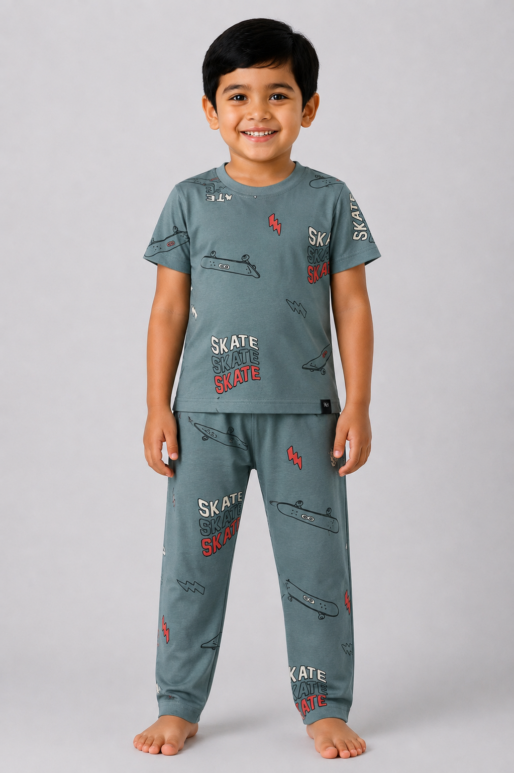 Steel Blue Skate Board Pyjama Set (Unisex)