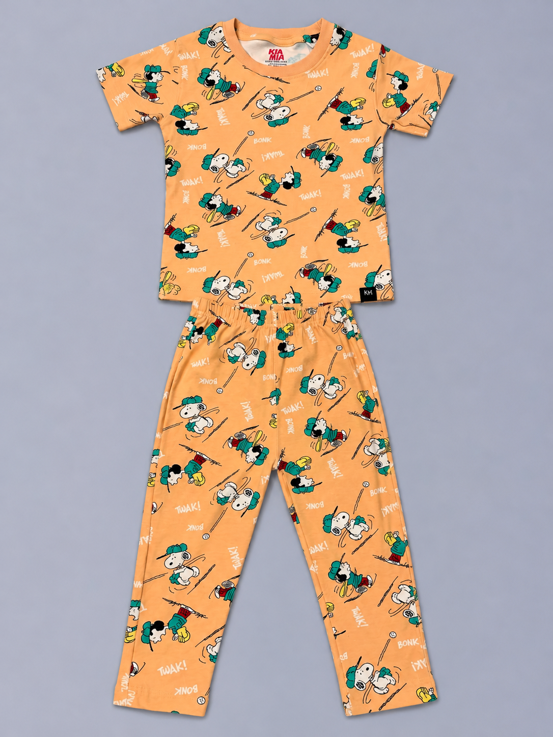 Orange Snow Skiing Pyjama Set (Unisex)