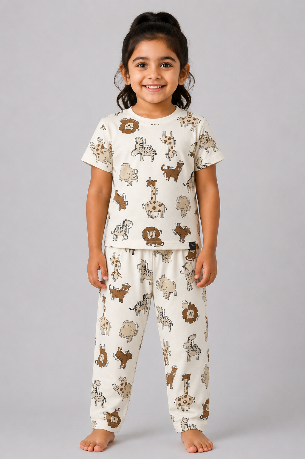 Off-White Mixed Animals Pyjama Set (Unisex)