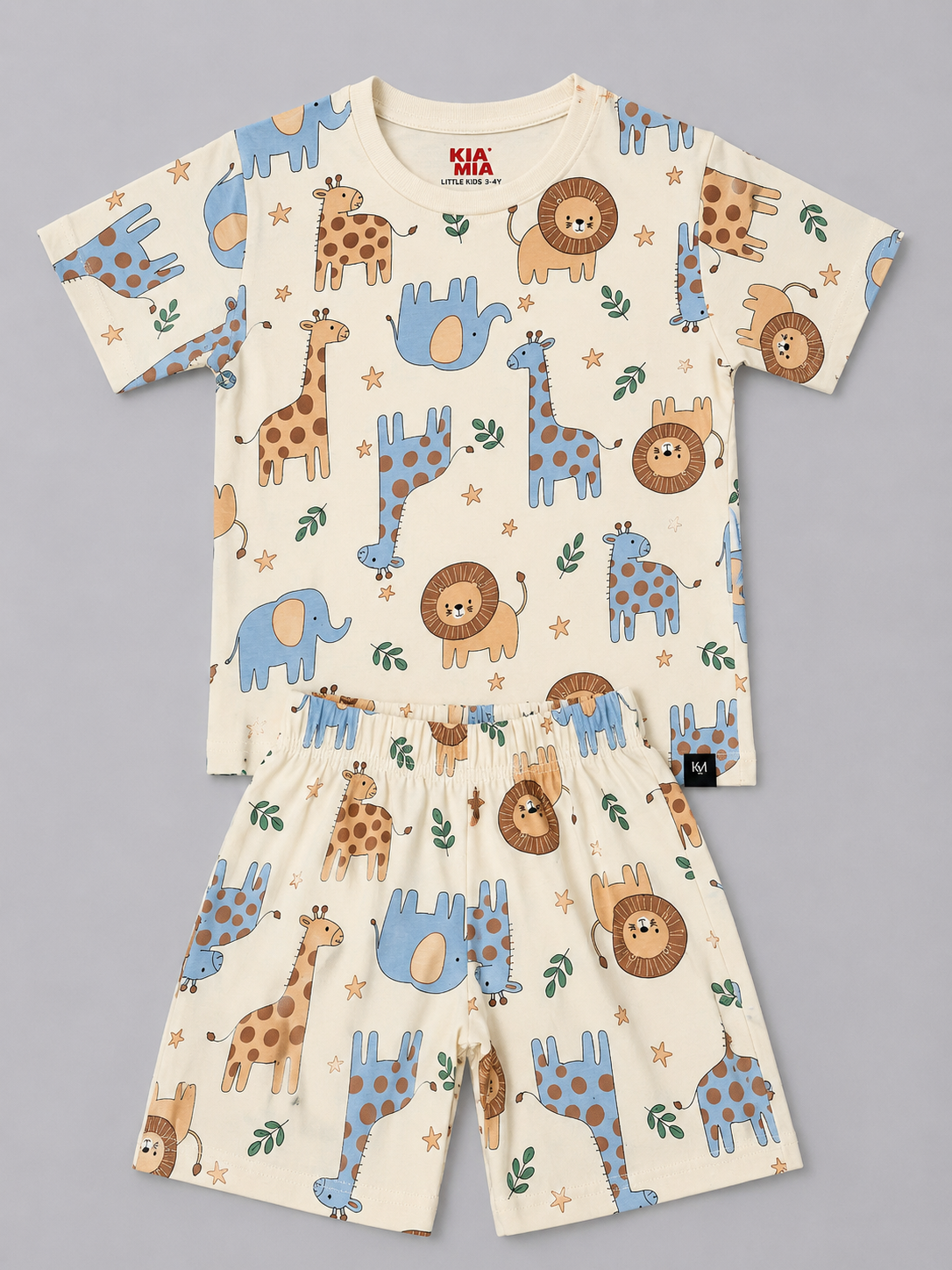Cream Jungle Animal Coord Set (Unisex)