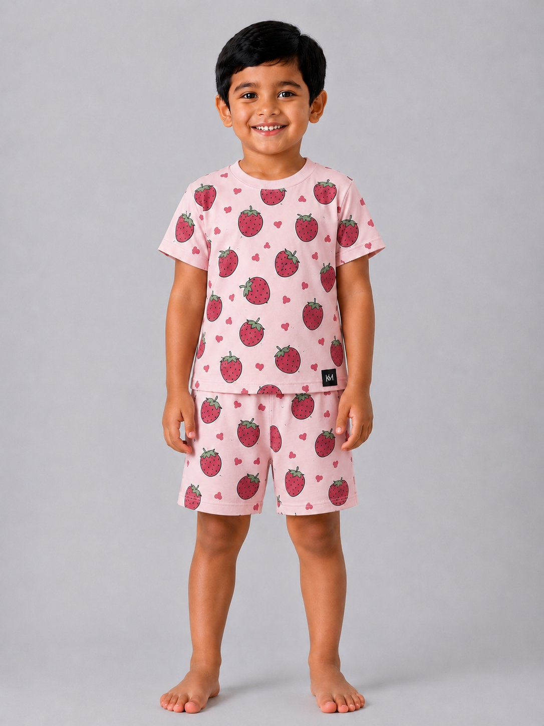Pastel Pink Heart & Berry Coord Set (Unisex)