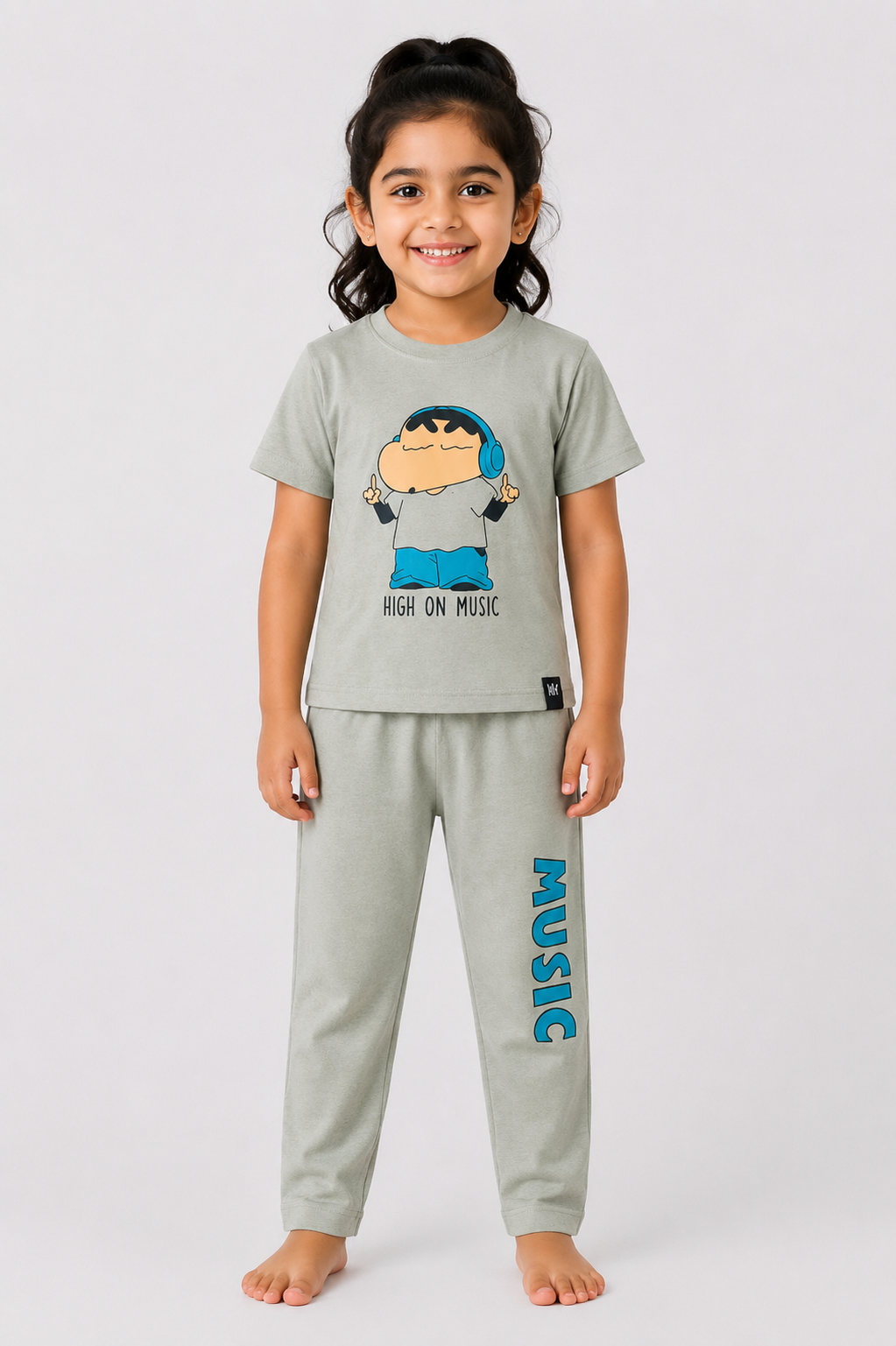 Smoke Grey Shin-Chan Pyjama Set (Unisex)
