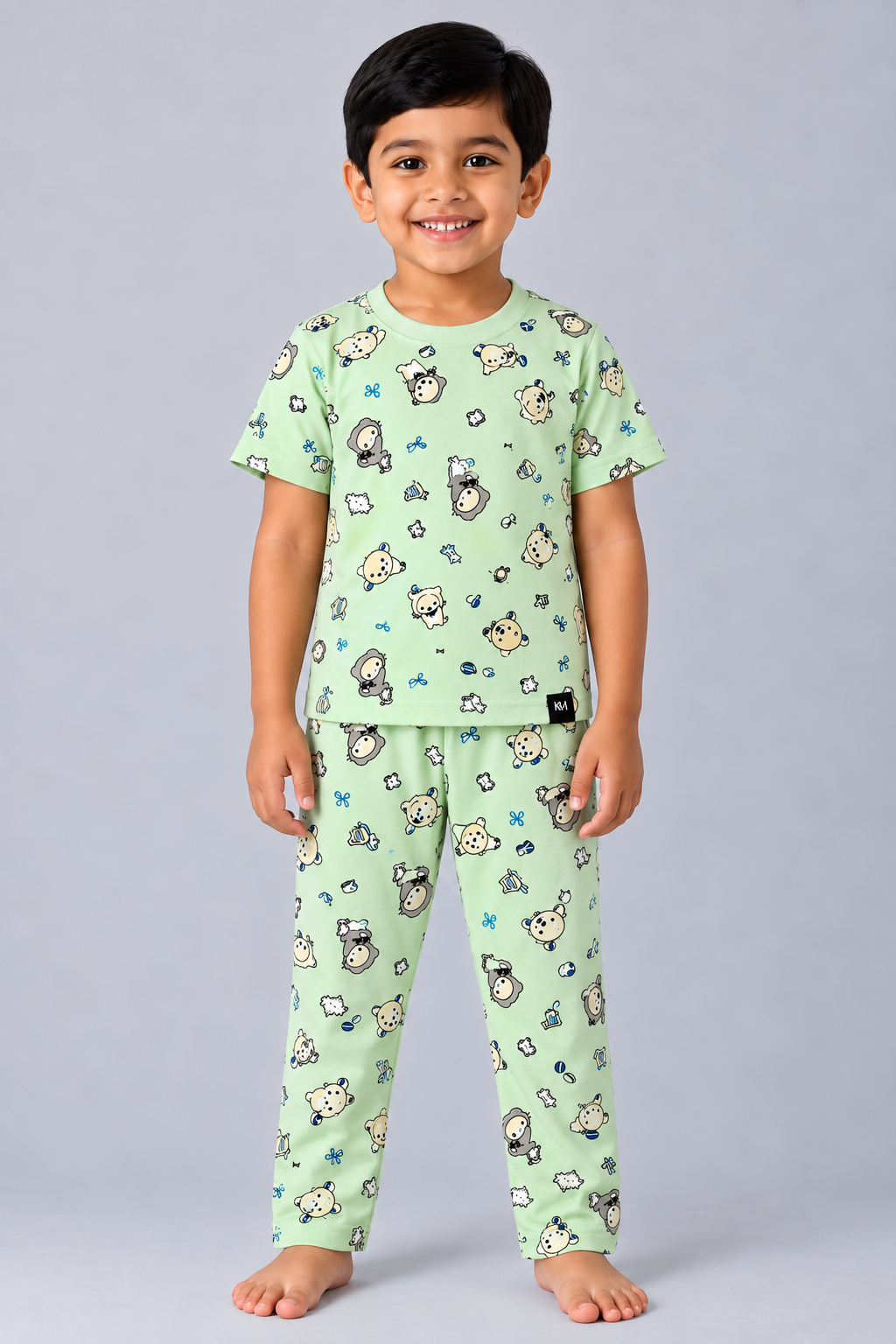 Soft Green Teddy Bear Pyjama Set (Unisex)