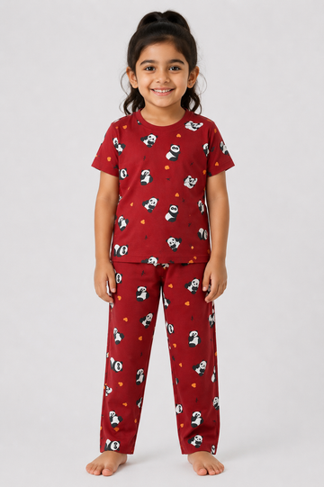 Cherry Red Panda Pyjama Set (Unisex)