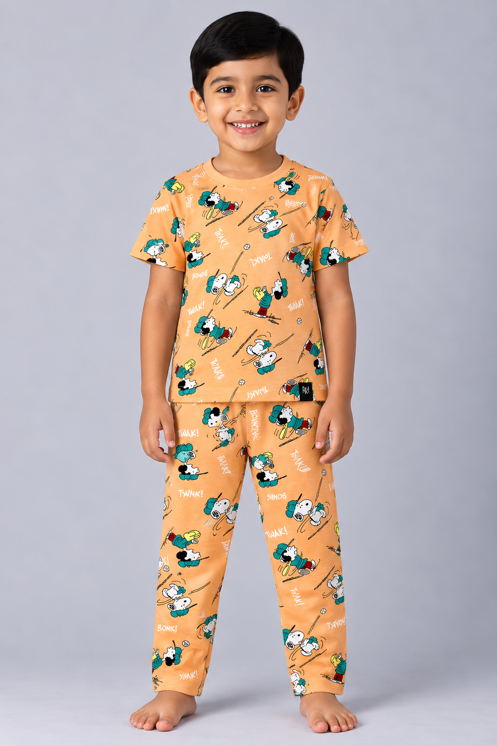 Orange Snow Skiing Pyjama Set (Unisex)