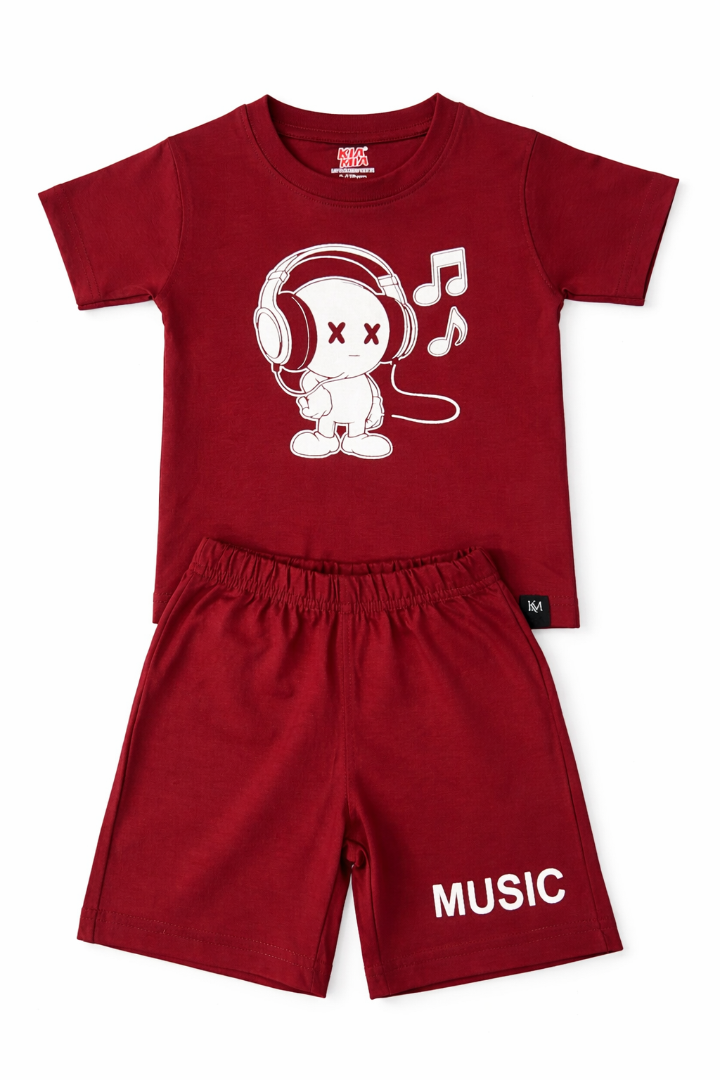 Cherry Red Music Shorts Set (Unisex)