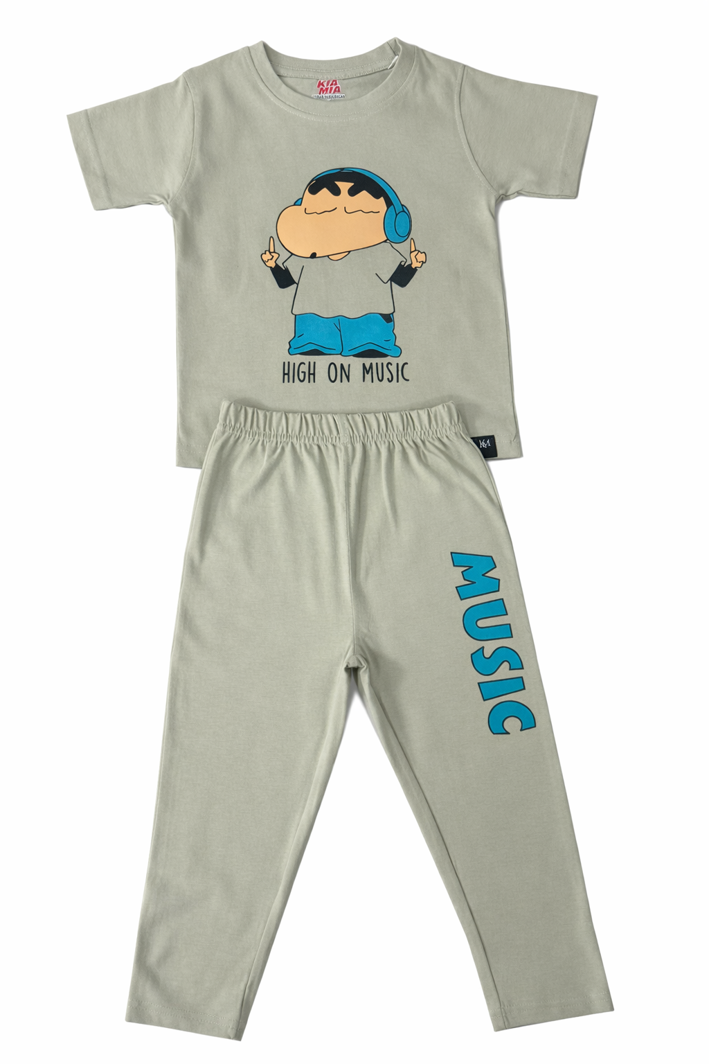 Smoke Grey Shin-Chan Pyjama Set (Unisex)