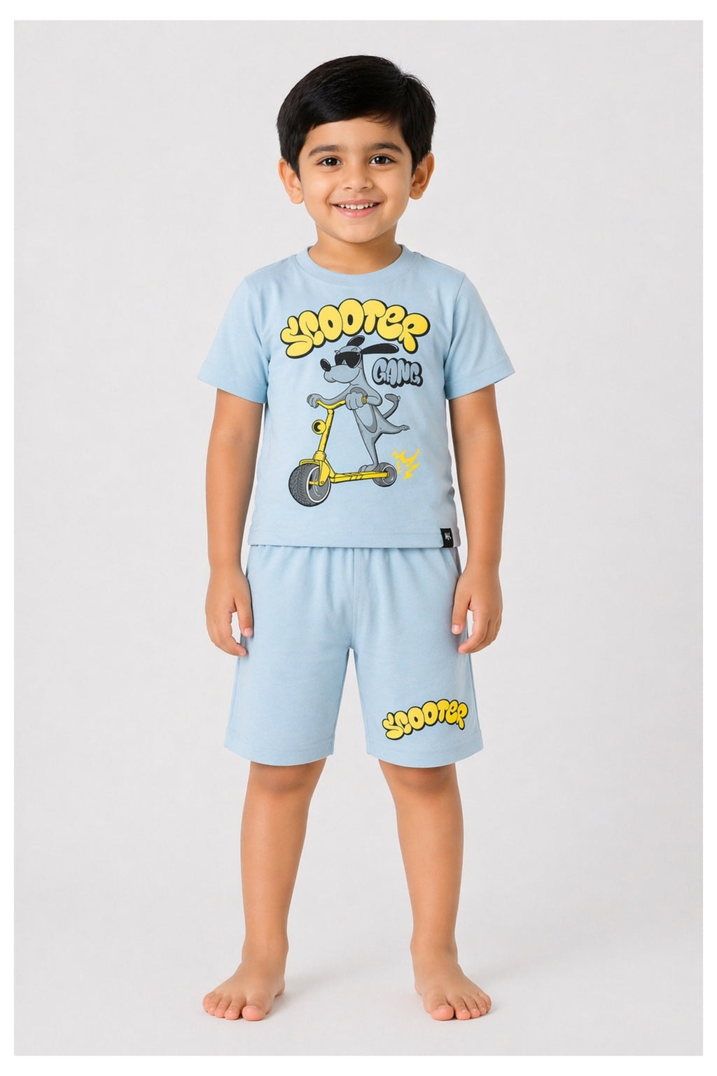 Little Blue Scooter Shorts Set (Unisex)