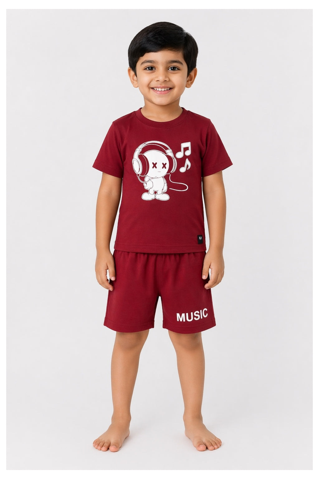 Cherry Red Music Shorts Set (Unisex)