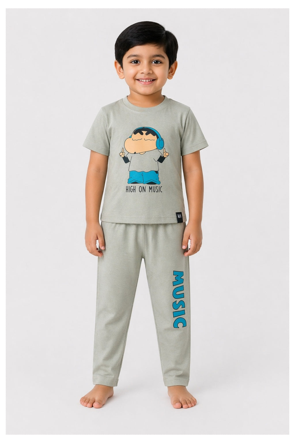 Smoke Grey Shin-Chan Pyjama Set (Unisex)
