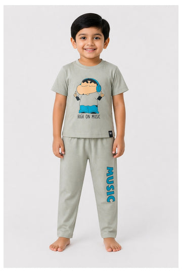 Smoke Grey Shin-Chan Pyjama Set (Unisex)