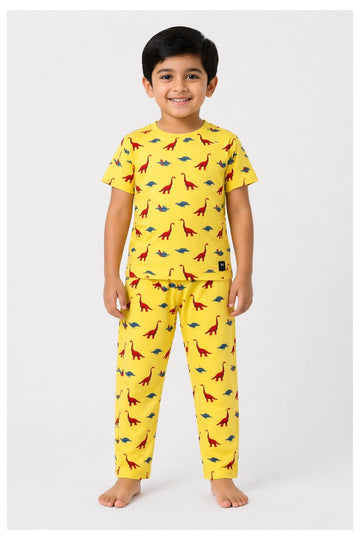 Yellow Dinosaur Pyjama Set (Unisex)