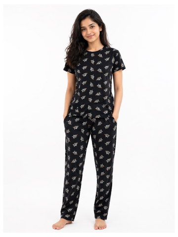 Black Koala Women Pyjama Set
