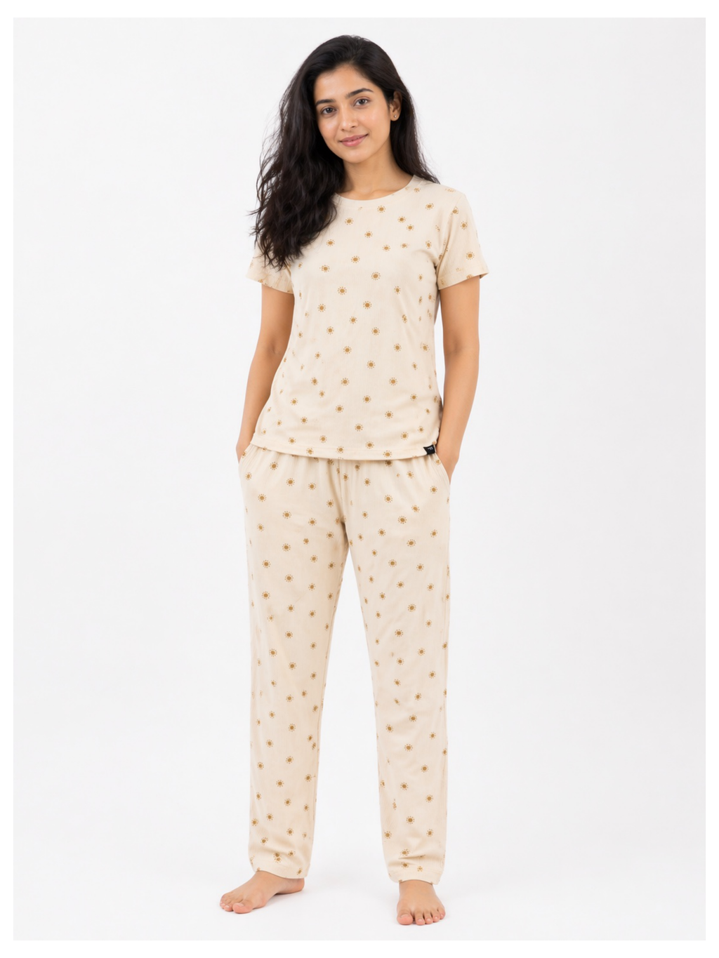 Curly Beige Sun Women Pyjama Set